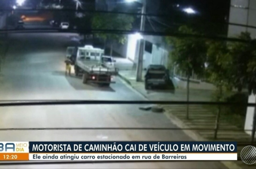  VÍDEO: Motorista de caminhão perde controle da direção e cai de veículo em movimento na Bahia – G1