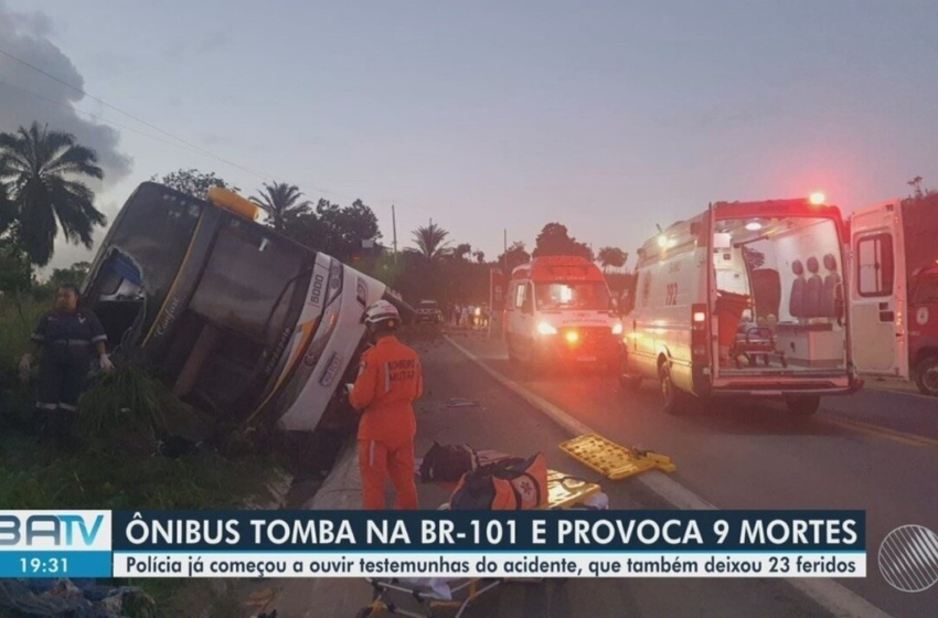  Câmera filmou ônibus logo após acidente que matou 9 na Bahia; delegado contesta versão do motorista – G1