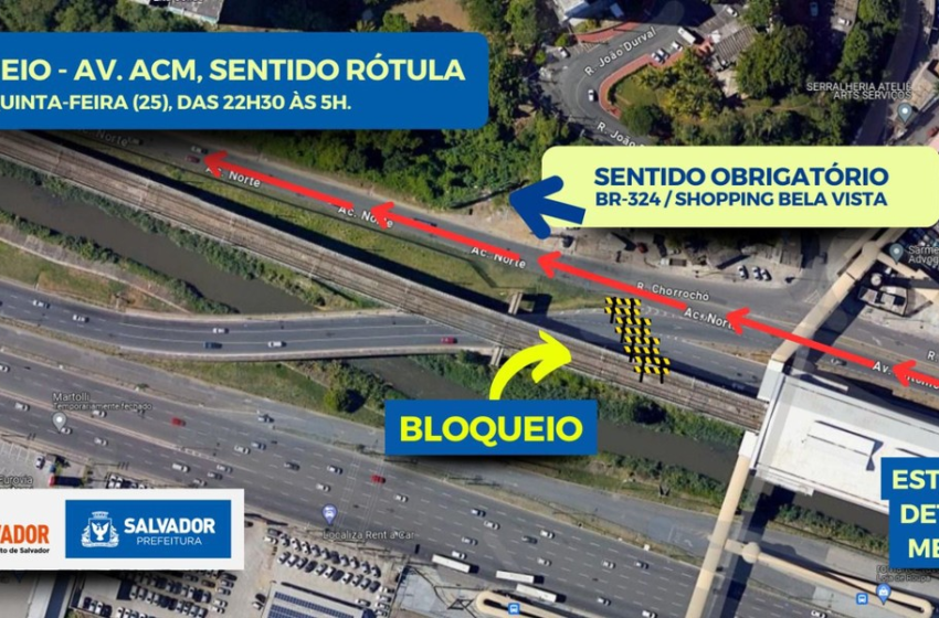  Via de uma das principais avenidas de Salvador será bloqueada por causa de obras; veja opções de tráfego – G1