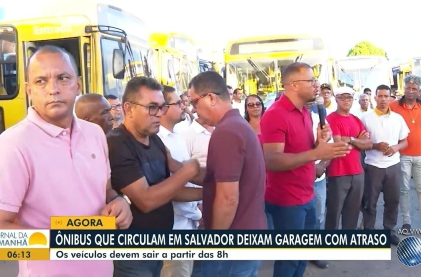  Ônibus saem de garagem em Salvador após 4h de atraso; medida fez parte de paralisação de rodoviários em campanha salarial – G1