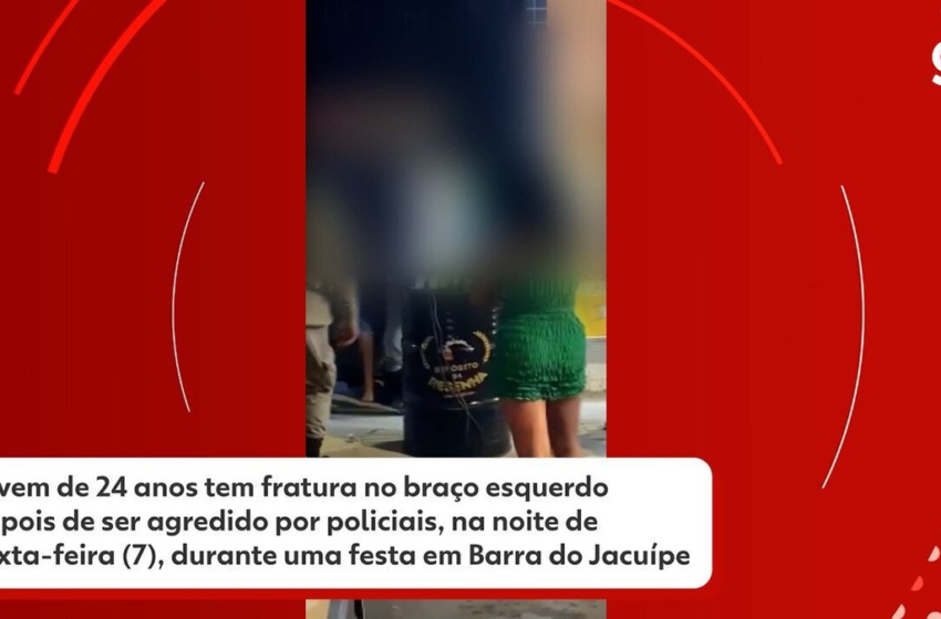  Vídeo mostra abordagem violenta da polícia contra jovem na Bahia; vítima deve passar por cirurgia após fraturas no punho e clavícula – G1